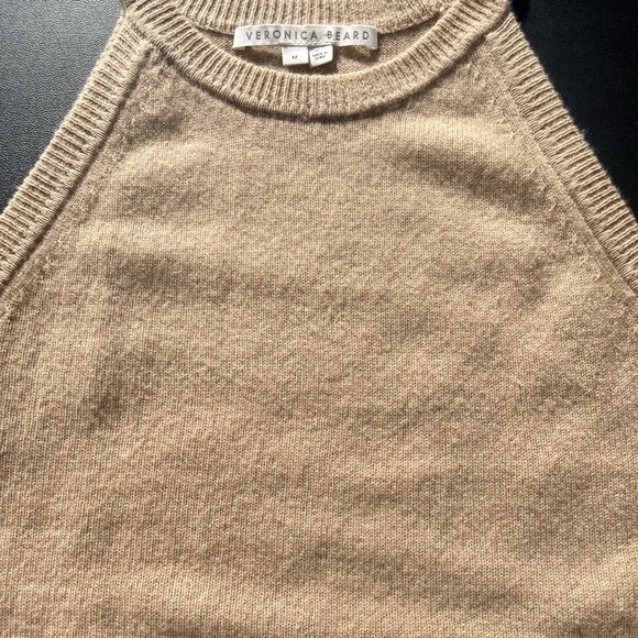 Veronica Beard cashmere top sleeveless sweater camel tan medium layering top - Picture 2 of 14
